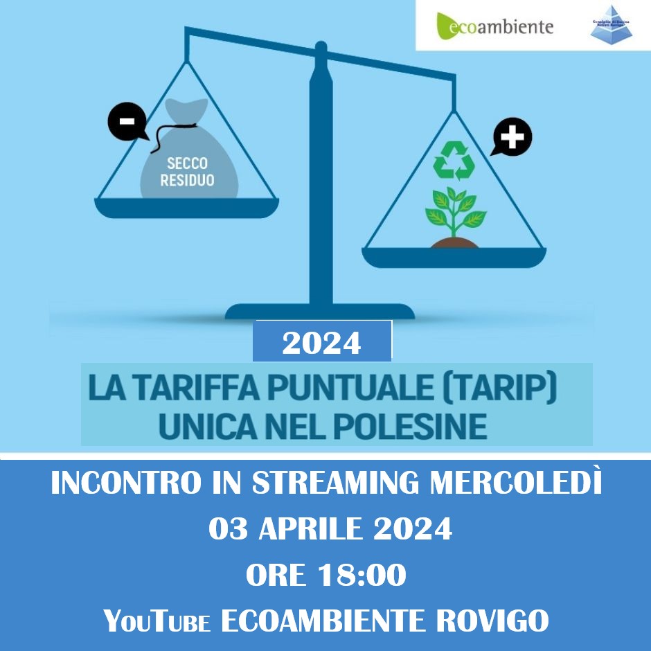 Ecoambiente. Serata informativa on-line Tariffa Puntuale 2024